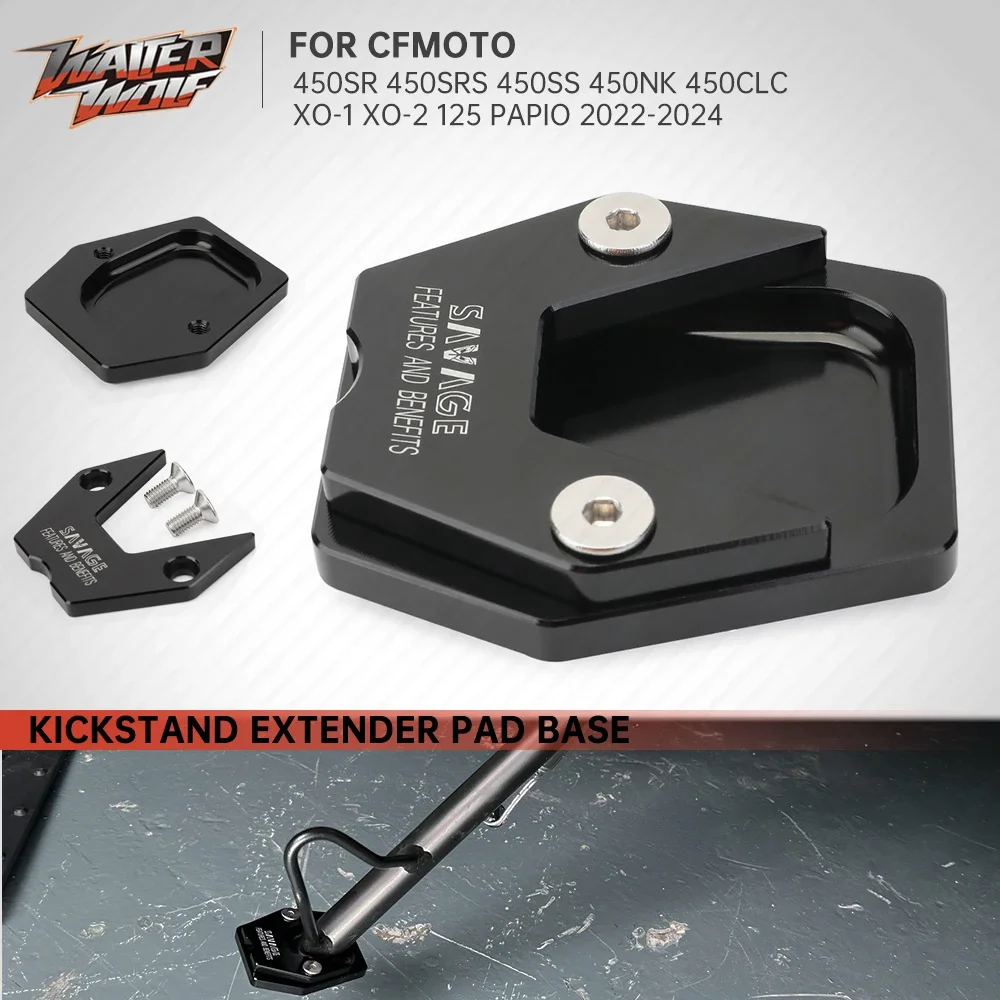 

For CFMOTO 450NK 450SS 450SR Kickstand Enlarge Pad 450 NK SRS CLC Side Stand Extender Anti-skid Extension Plate Base XO-1 Papio