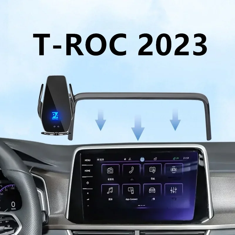 2023 Per Volkswagen T-Roc Vw T Roc T Roc Supporto Per Telefono Con Schermo Per Auto Caricabatterie Wireless Modifica Della Navigazione Interni 8/9, 2 