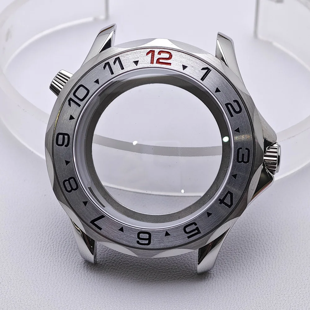 High-Quality Silver Diving Watch Case for Men with Automatic Movement
