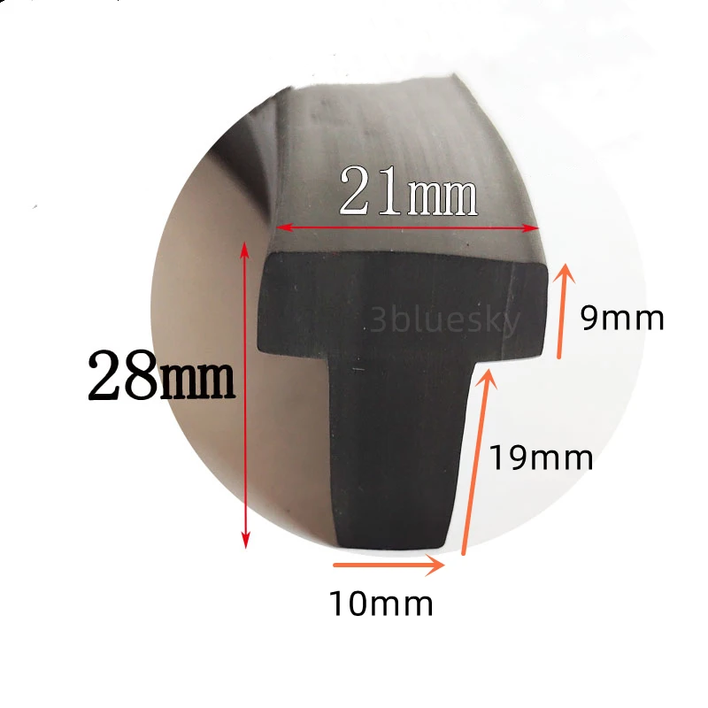 

Rubber T Strip Glass Metal Wood Panel Edge Encloser Shield Car Cable Cover Solar Photovoltaic Sealing 21x28mm Black