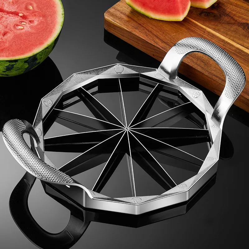 High-quality 304 stainless steel watermelon slicing artifact inner diameter 24cmlarge Hami melon slicing household fruit divider
