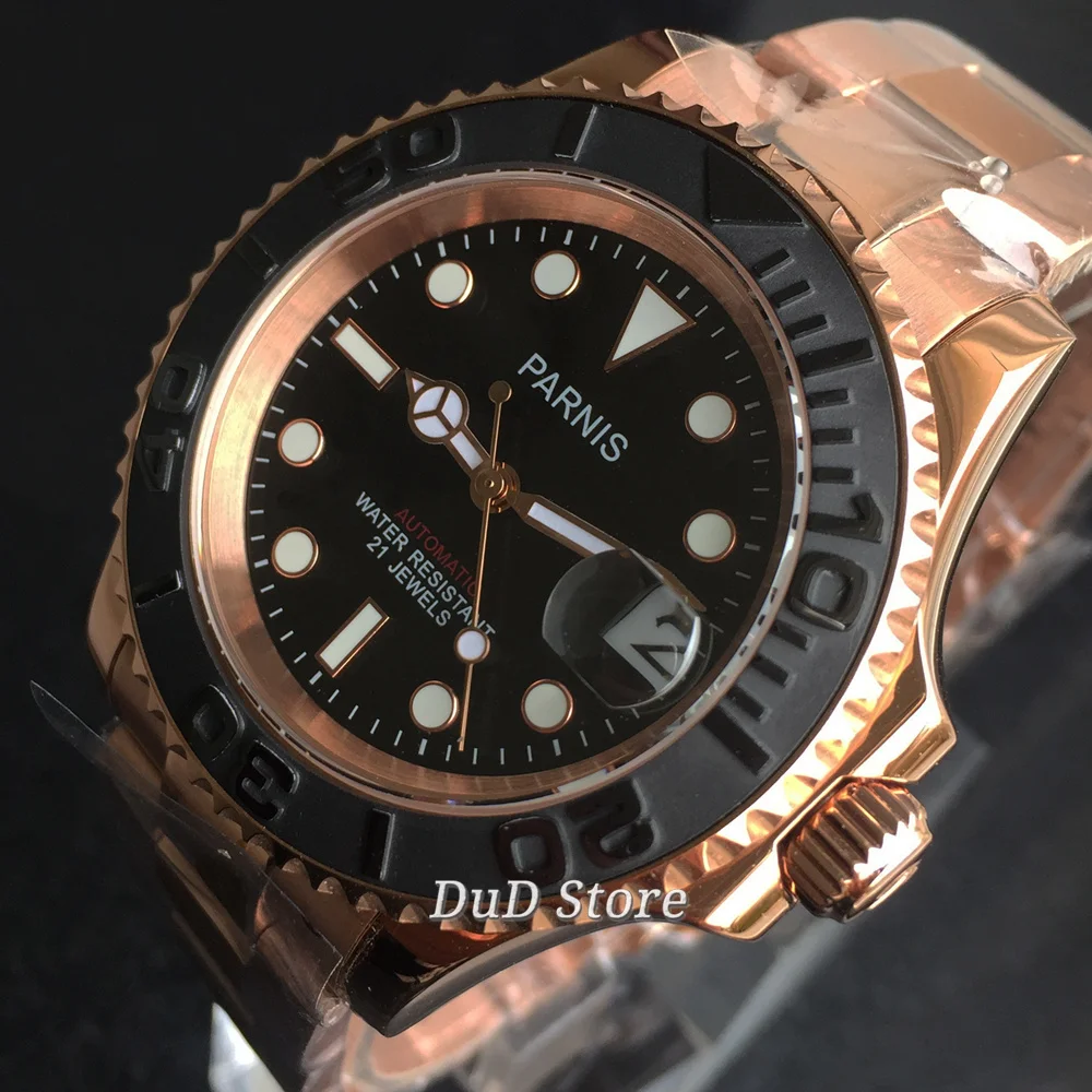 Luminous Black Dial Automatic Men Watch 