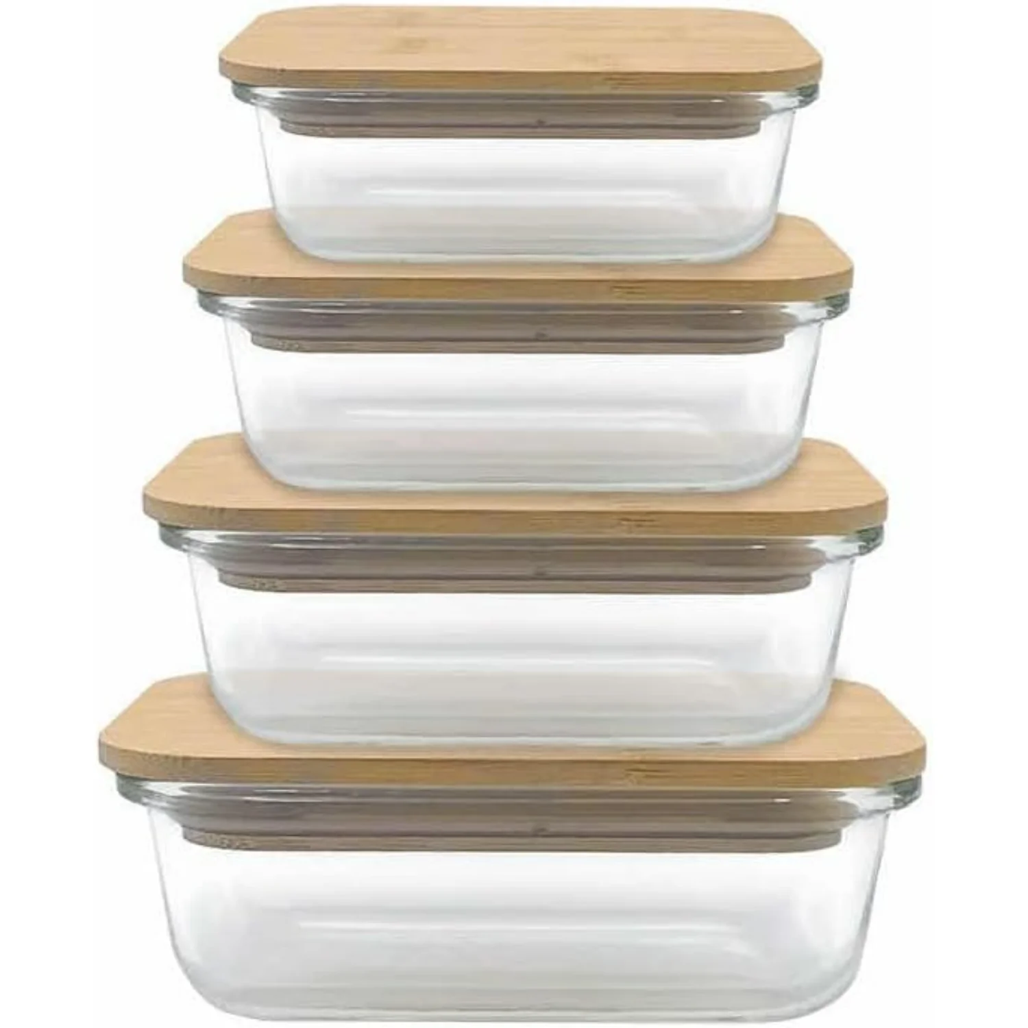 Glass Food Containers Eco-Friendly Silicone Rings-Stackable, BPA-Free Food Organization & Preservation