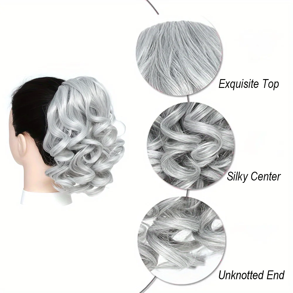 Synthetic Drawstring Ponytail Extensions Short Loose Wavy Ponytails Hair Extensions Women Daily Use clip in ponytail hair extension,synthetic ponytail,synthetic hair accessories,clip in ponytail extensions