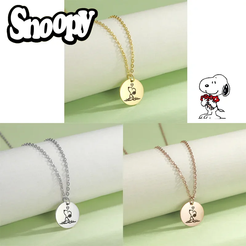 Ensemble Bijoux Snoopy Peanuts - Collier, Bracelet, Boucles D'Oreilles Doré - Cadeau Femme