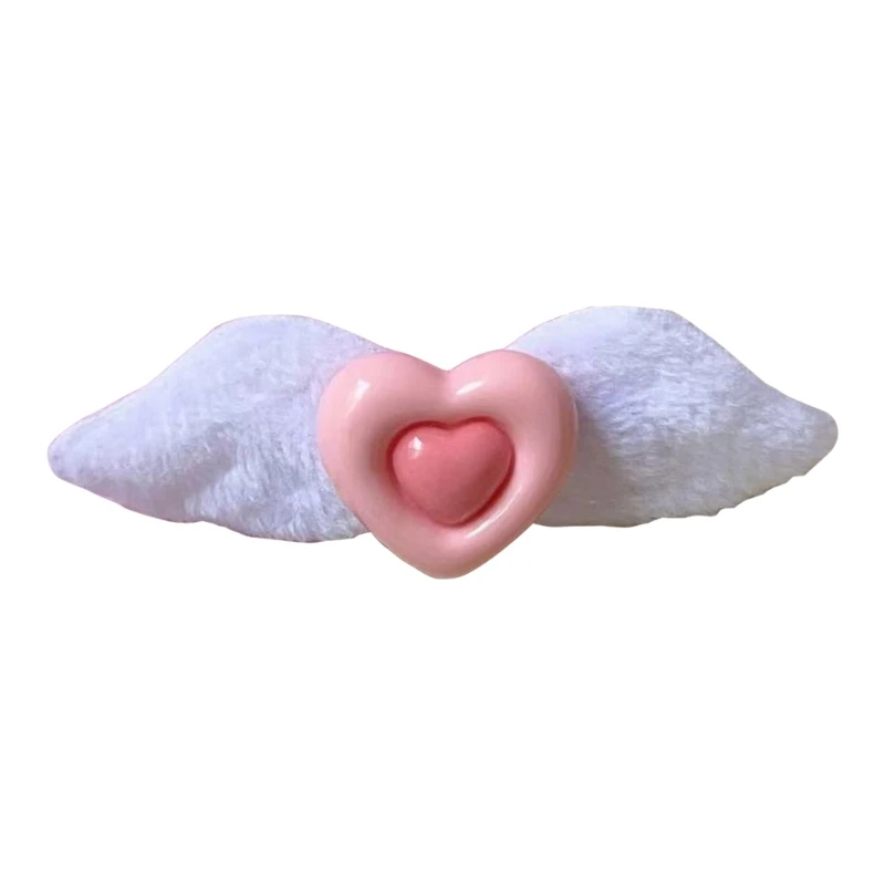 127D Heart Wing Hairclip Women Girl Y2K Haipin Multifunction Outdoor Traveling Hiking