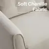 Mid Century Modern Accent Chair Chenille Upholstered Armchair Ergonomic Living Room Side Chair with Wooden Legs Durable Comfort 5