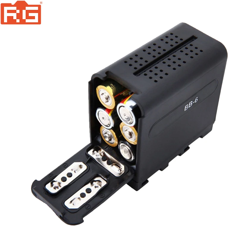 AA Battery Case Pack Battery Holder 6pcs BB-6 Power as NP-F NP-970 Series for LED Video Light Panel / Monitor battery case