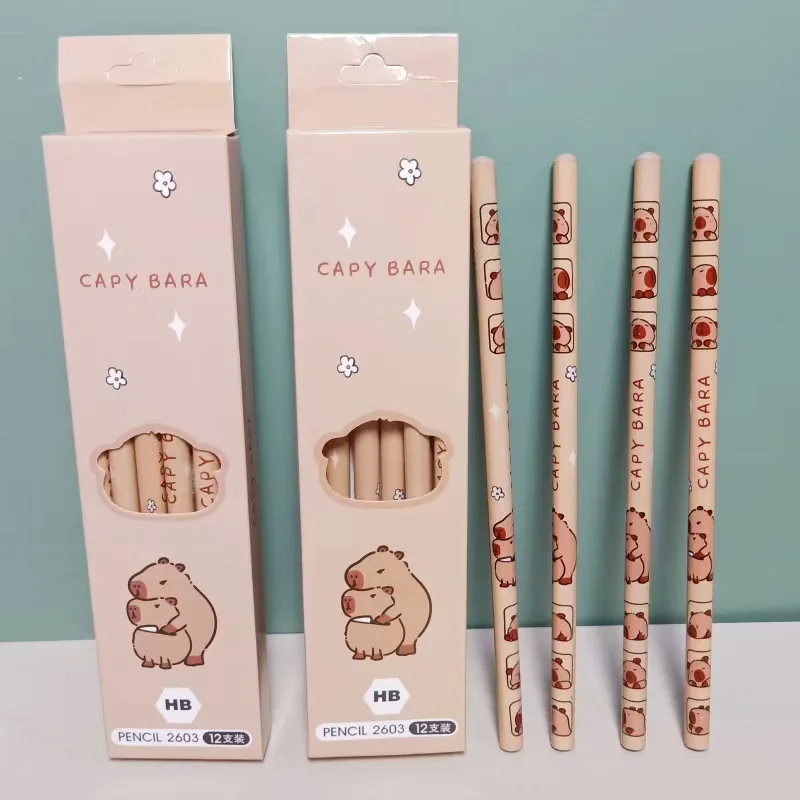 Juego De Papelería Capibara - Incluye 2 Estuches, Bolígrafos Multicolor, Pegatinas Y Llavero, Regalo Para Estudiantes Y Oficina