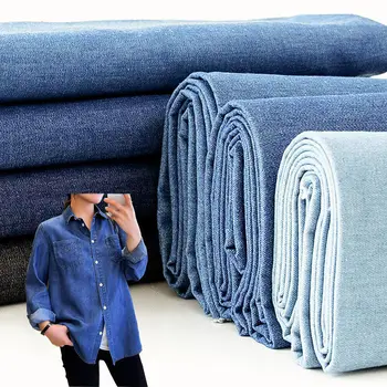 Lightweight Stretch Denim Cotton Fabric – Soft, Washed, Breathable DIY Material 1