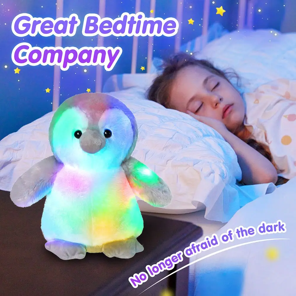 30cm Plush Pillows Penguin Doll LED Light Glowing Luminous Plush Toy Soft Cute Stuffed Animals Doll Gift for Girls Birthday
