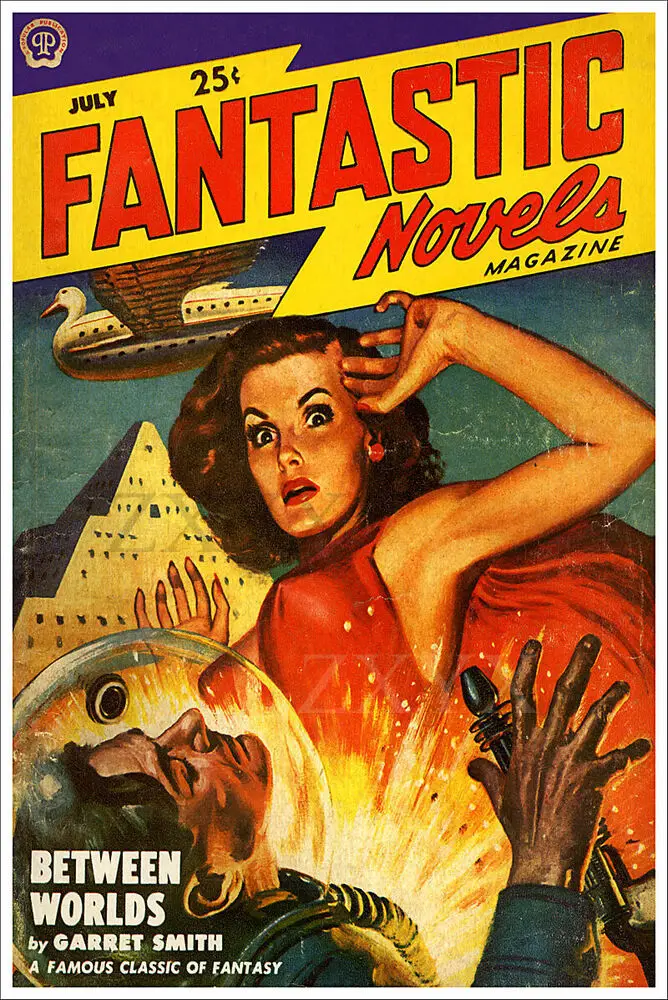 

Fantastic Novels 1949 Vintage Science Fiction and Fantasy Book Cover Art Poster