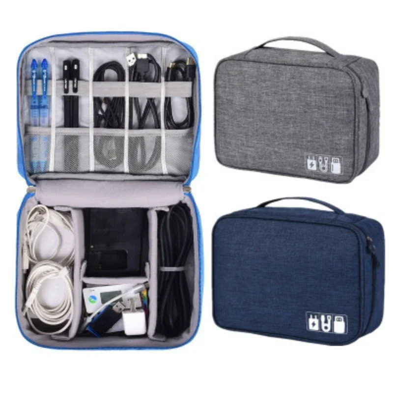 Travel Cable Bag Portable Digital USB Gadget Organizer Charger Wires Cosmetic Zipper Storage Pouch kit Case Accessories Supplies