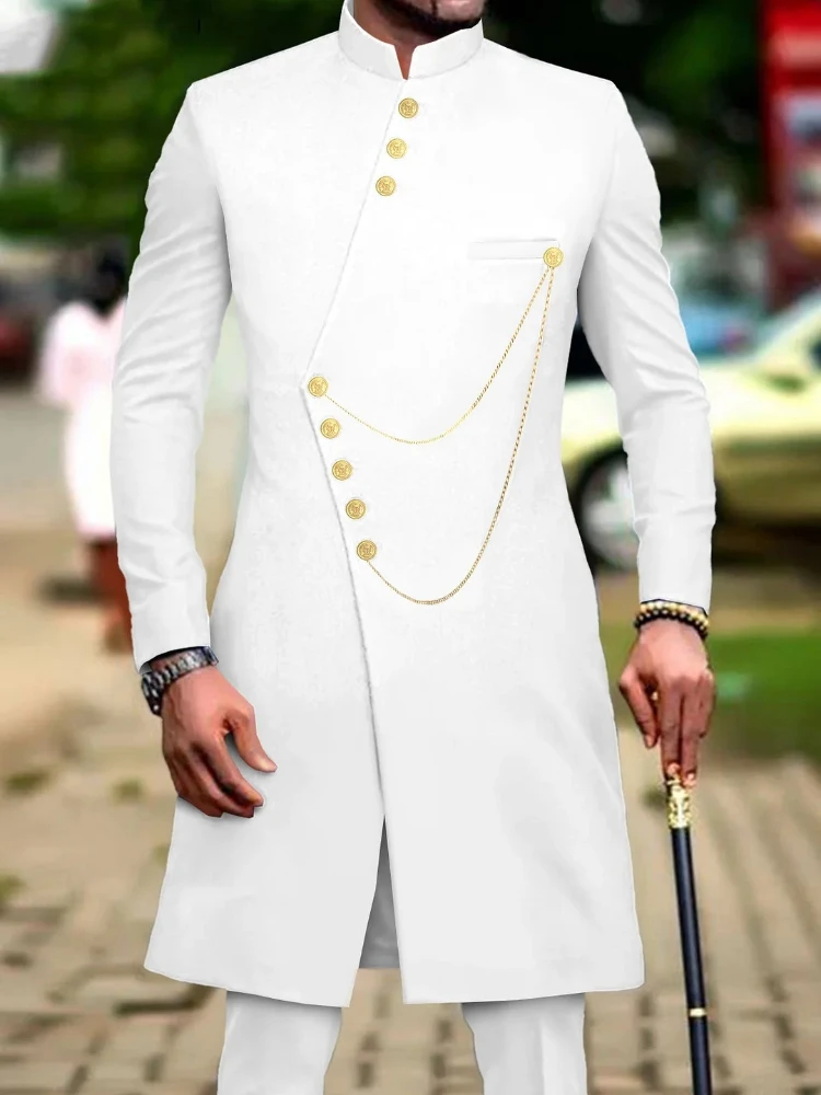 

Men's fashion luxury solid color dress two-piece set