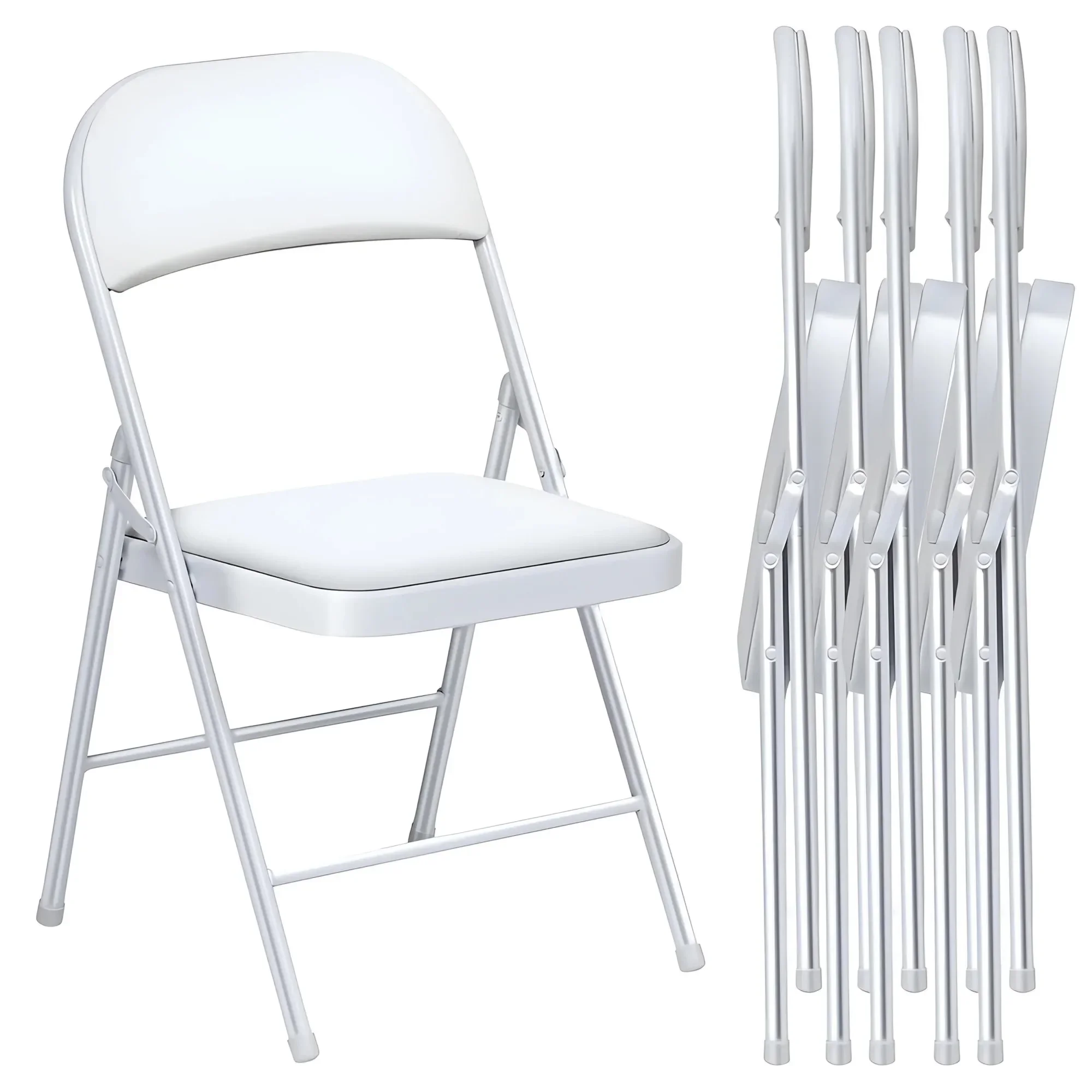 

Folding Metal Stool, 6 Pack, White