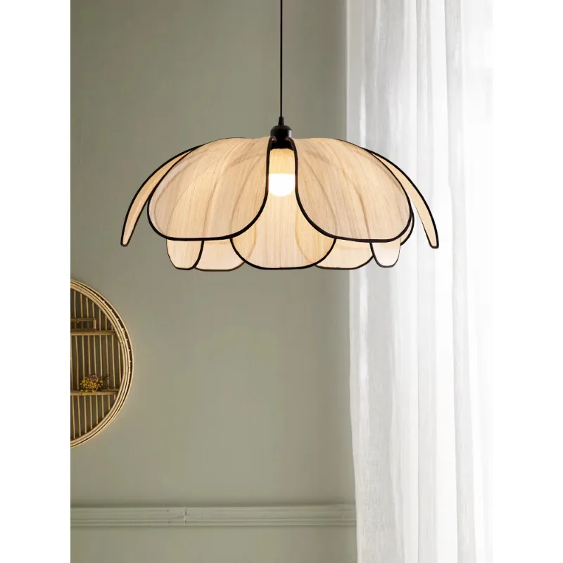 

Simple French Warm Petal Led Pendant Lights for Dining Room Living Room Bedroom Decorative Hanging Lamp Indoor Lighting Fixtures