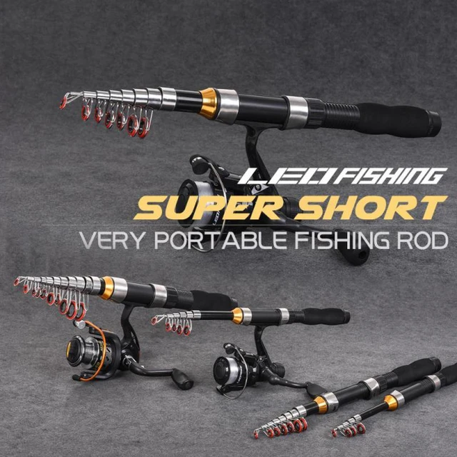 New LEO Telescopic Fishing Rod Portable Black Sea Rod Mini Sea