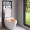 Aqueous in-Wall Smart Toilet Combo Set - Toilet Bowl with Bidet Seat Tank and Carrier System (2 X 4 Studs) Chrome Push Buttons 1