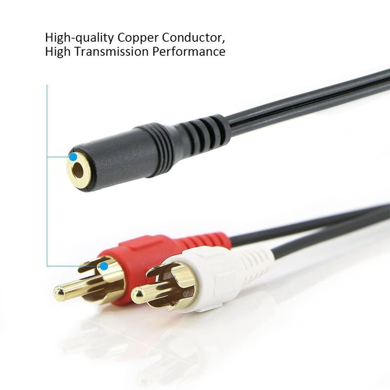 2X 2-RCA - 3.5Mm  Aux ׷  ̺, 
