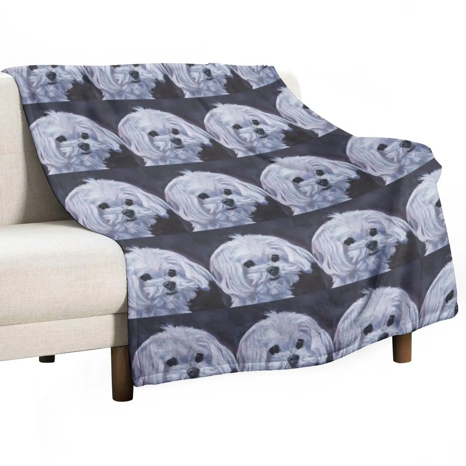 

Maltese Fine Art Painting Throw Blanket For Sofa Thin blankets and throws Luxury Throw Blankets