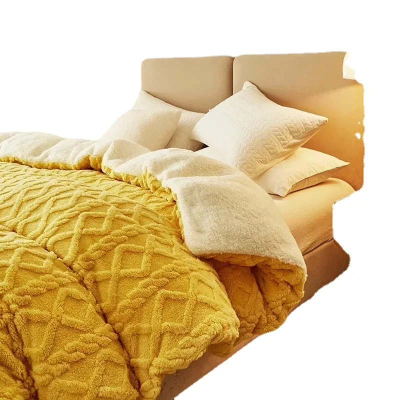 

Warmth Duvet Cover Dual Use Blanket Artificial Cashmere Warm Winter Blanket Soft Cozy Fleece Quilt Cover Plush Blankets for Beds