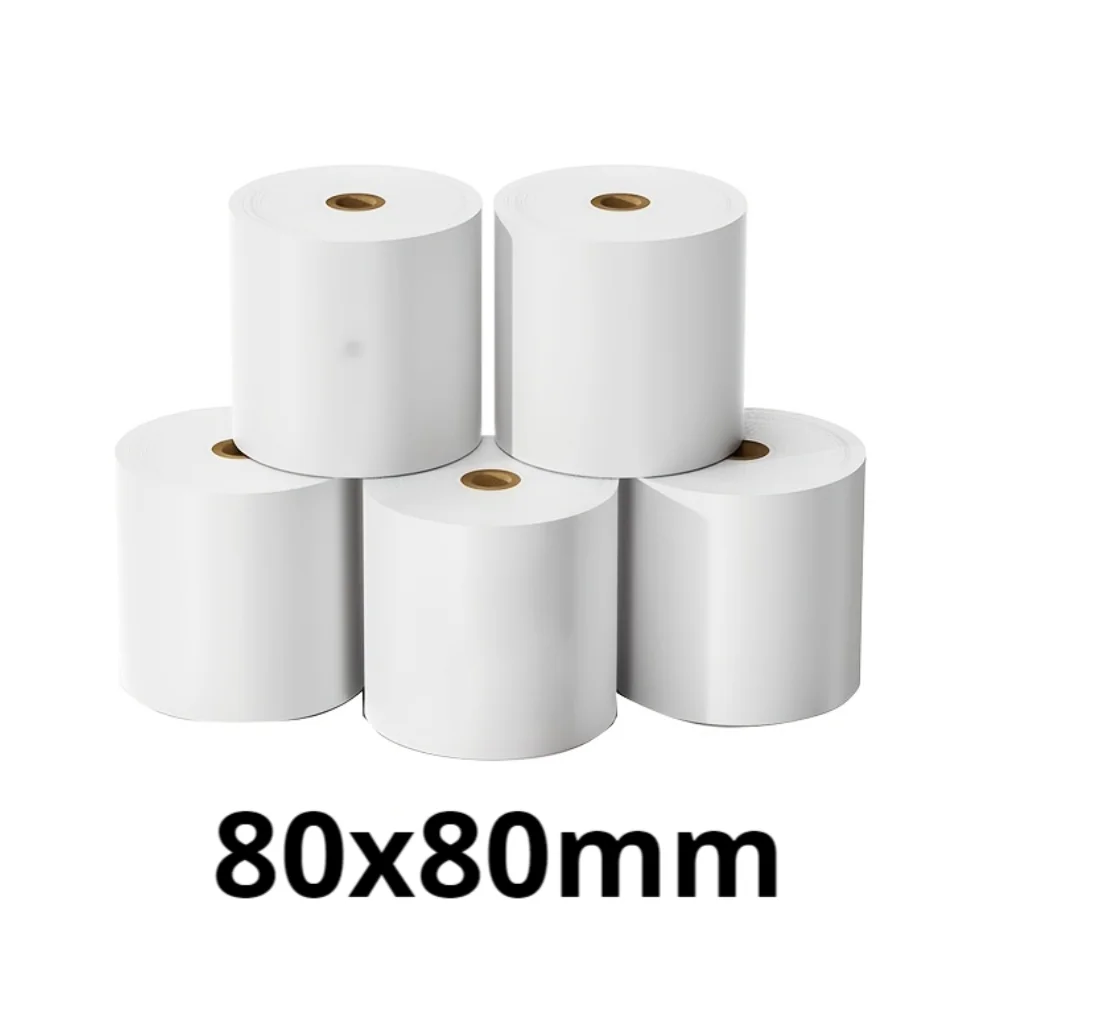 2/8 Rolls 80x80mm Thermal Receipt Paper 50m Length 70gsm POS Paper for Supermarket Restaurant Takeout Checkout Use