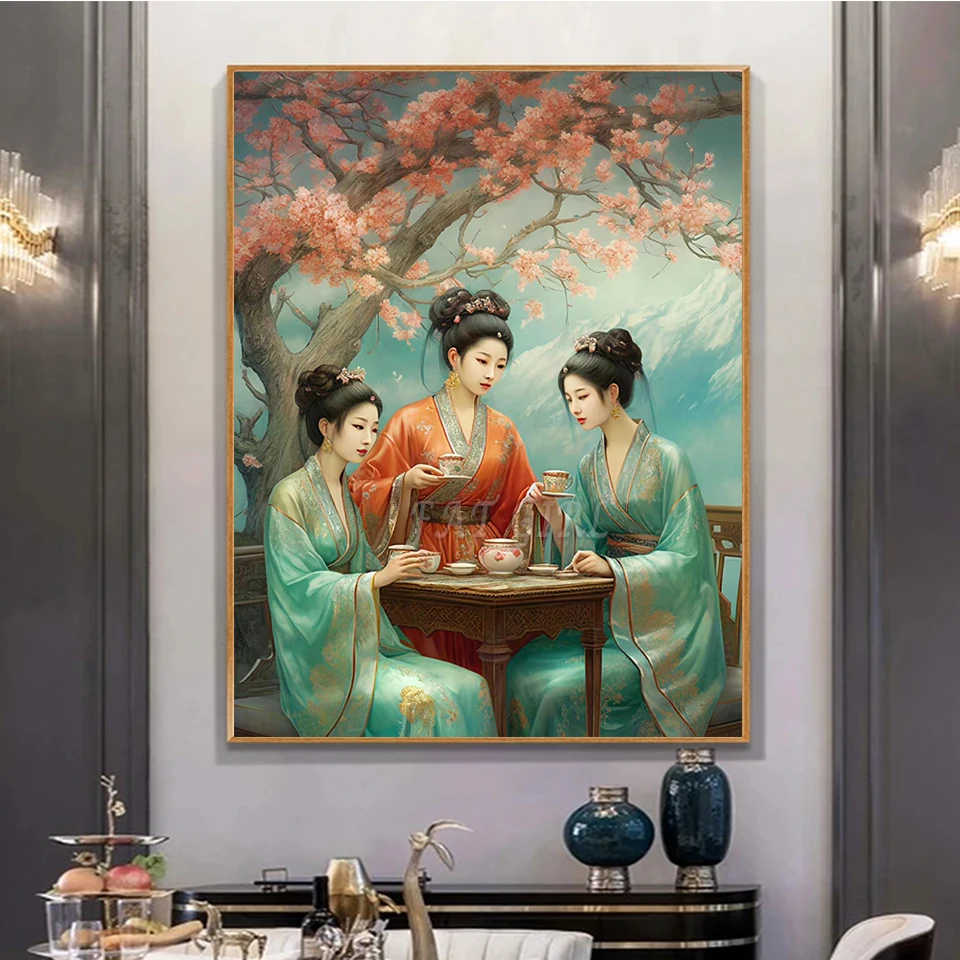 5DDIYFullDiamondPaintingClassicBeautyDiamondEmbroideryChinese