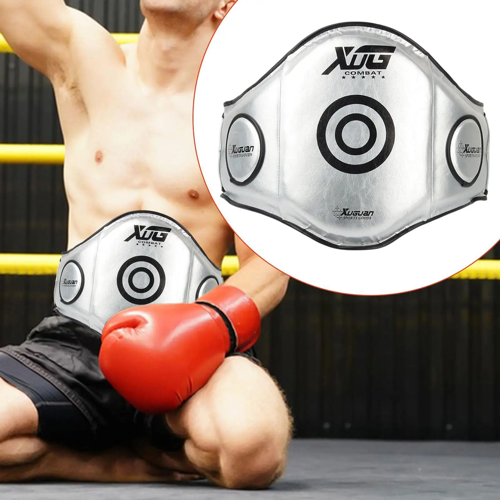 Boxing Body Protector Upper Belly Protection Pad Stomach Abdomen Chest Guard Boxing Muay Thai Training Kick Rib Guard for Mma