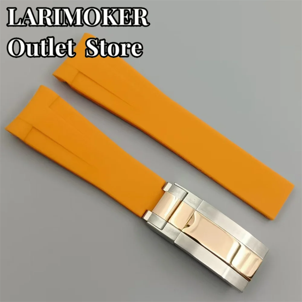20mm Multi-Color Rubber Watch Strap with Stainless Steel Buckle