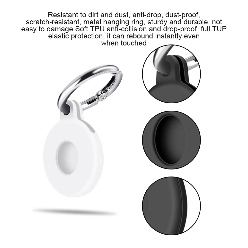 AirTag Case Silicone Protector Bumper Cover Buckle for Apple AirTags Tracker 1pc gps locator key finder anti lost tracker anti lose tracker item locator anti lost locator key chain locator