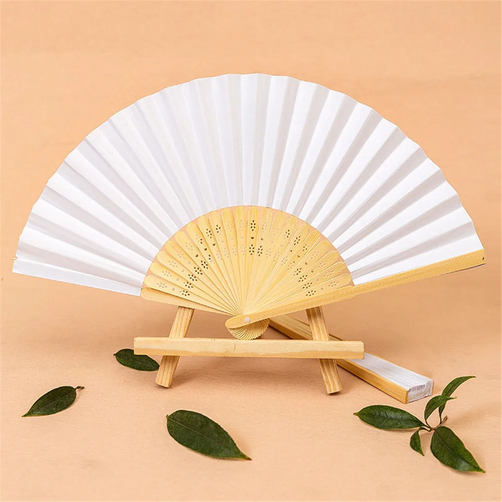 5pcs White Folding Elegant Paper Hand Fan Wedding Party Favors mariage  Dance Hand Fan (white) - AliExpress