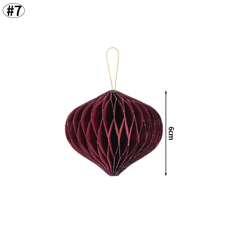 thumbnail image 1 of Adornos colgantes de bolas de árbol de Navidad Mini colgantes de bolas de nido de abeja de papel Decoraciones navideñas 2025 Suministros para fiestas de Nochevieja, 1 of 5