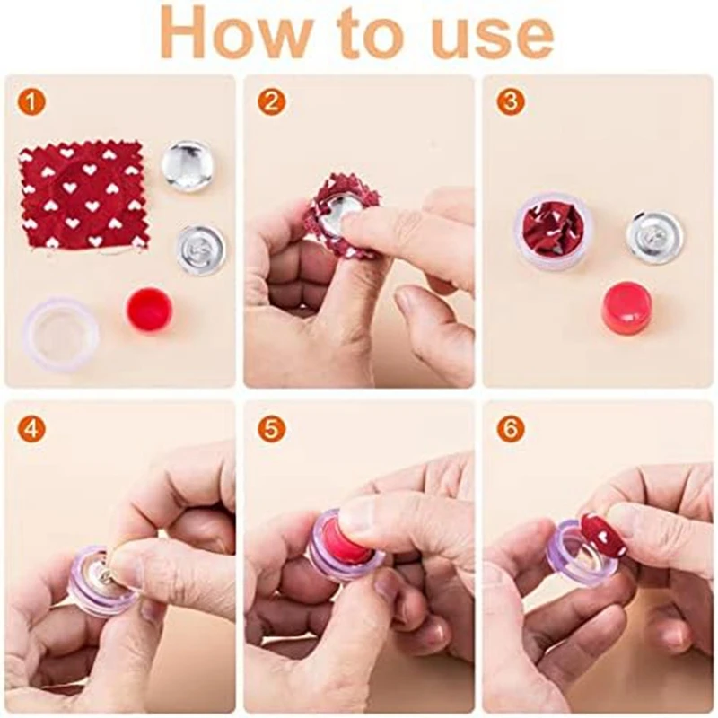 100 Sets Sewing Buttons Cover Kit 23Mm Metal For Art Crafts Sewing Notion Supplies, 7/8Inch Button Covers & Button Backs 4