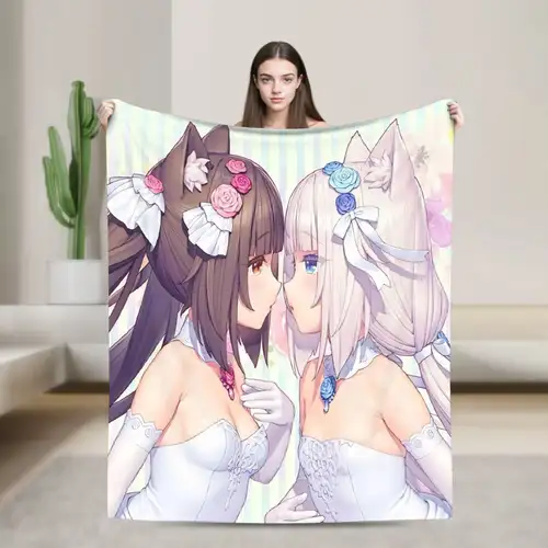 Shigure Minaduki and Fraise Nekopara Anime Blanket  Flannel Funny Soft Throw Blankets for Bed Sofa Autumn/Winter - Image 14