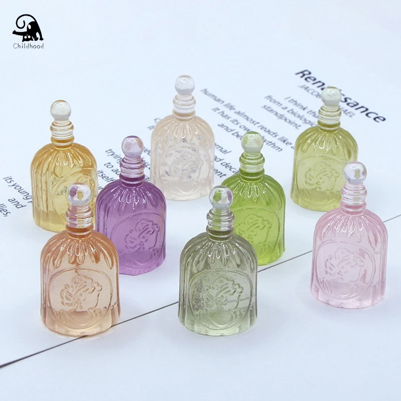 

2PCS Doll house drink simulation transparent perfume bottle Shooting scene props