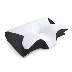 Ergonomic Memory Foam Cervical Neck Support Pillow - 37x62x12 (1pcs black)