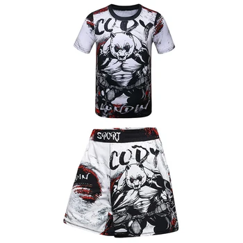 Kid's Gym MMA Boxing Jerseys Baby Boys Sport T Shirts Shorts Set Suit Rashguard Kickboxing Trousers Children BJJ Sportsuit 172 1