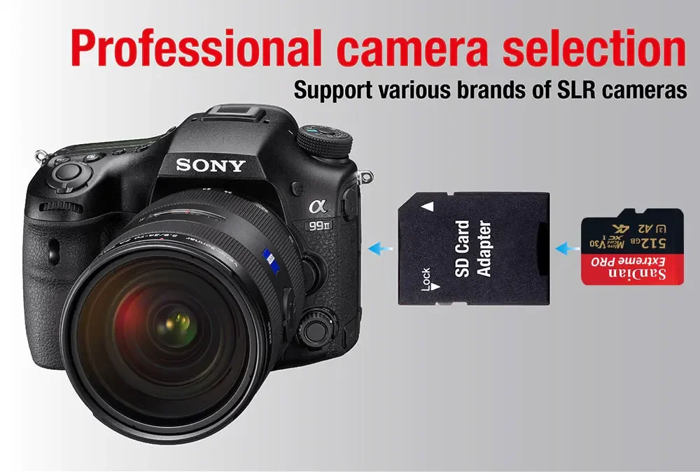 Micro TF SD Card 128GB 256GB Class 10 A2 High Speed Memory Card U3 4K 512GB TF Flash Card 1TB for Smartphone Camera Drone