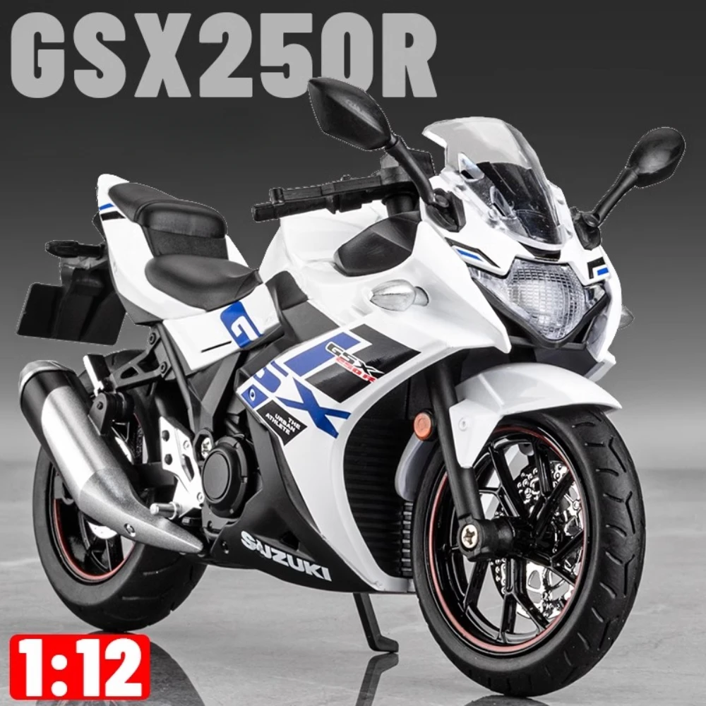 1:12 Scale Suzuki Motorcycle Model Toy with Shock Absorption - Cross-Country Motorbike Hobby Ornament