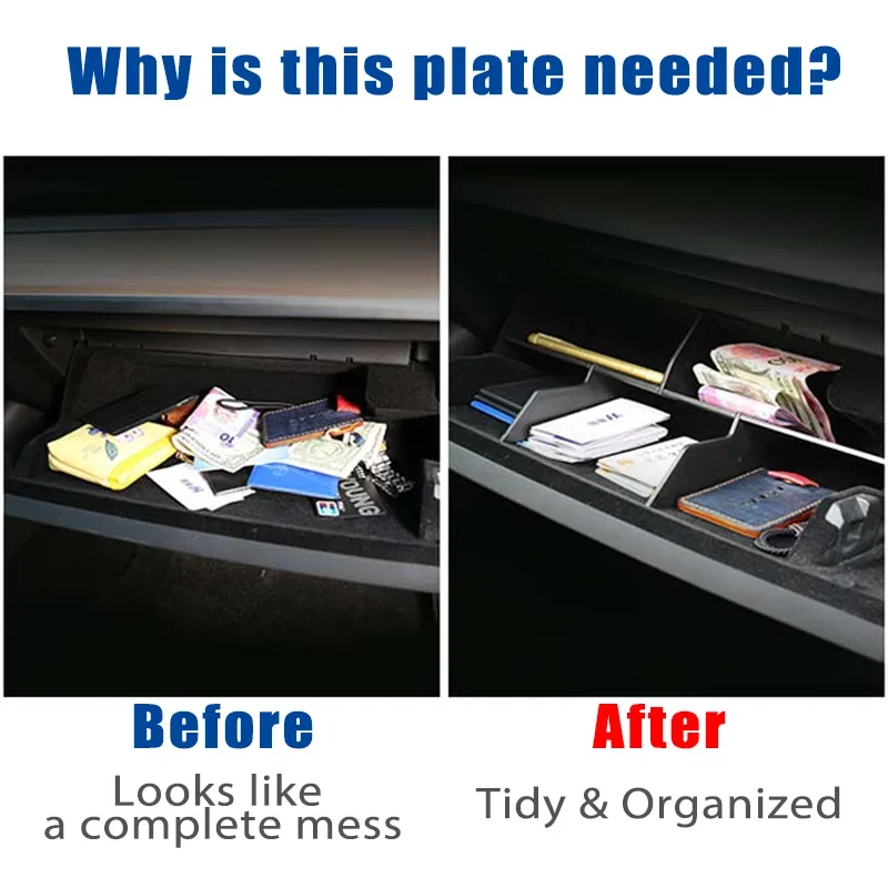 Glove Box Divider Organizer Center Console Storage Partition Plates Glovebox Shelf Car Accessories for Tesla Model 3 car console organizer