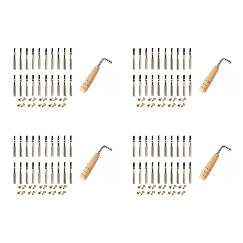 

80 Pcs Tuning Pin Nails And 80Pcs Rivets,With L-Shape Tuning Wrench,For Lyre Harp Small Harp Musical Stringed Instrument