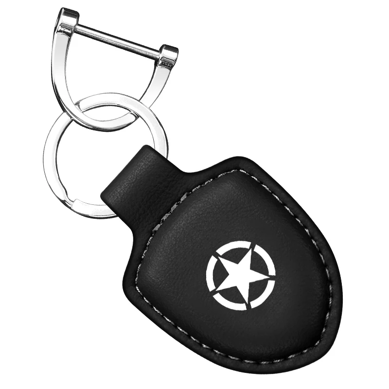 Jeep Renegade Wrangler JK Compass Grand Accessoriess 용 가죽 자동차 키 체인 열쇠 고리