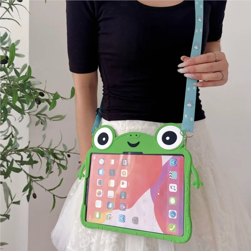 Adorable Green Silicone Frog Kids Tablet Case - Shockproof Protection Cover