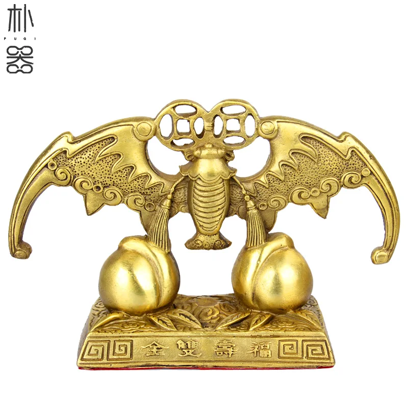 

Park bronze longevity double full ornaments copper bat ornaments