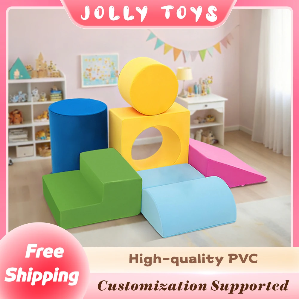 Custom Design Soft Play Climbing Set Indoor Playground Educational Soft Play Foam Blocks for Kids Couch Modular Soft PU Blocks