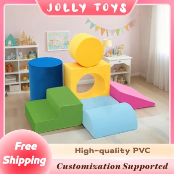 Custom Design Soft Play Climbing Set Indoor Playground Educational Soft Play Foam Blocks for Kids  Couch Modular Soft PU Blocks