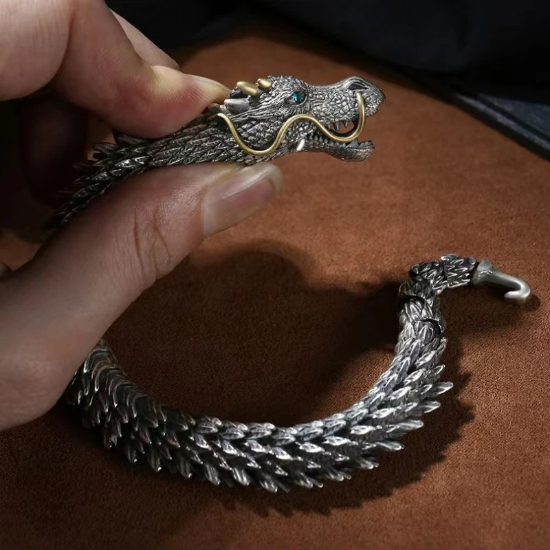 

Браслет с драконом ручной работы мужской модный властительный ретро кран коллекция уровней смарт