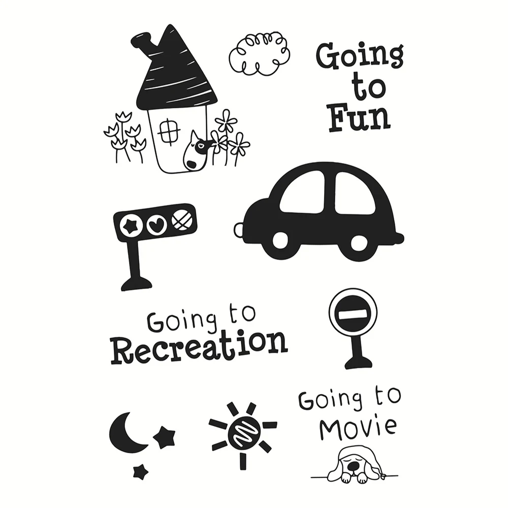 

Cars Phrase Clear Stamps Seal for DIY Scrapbooking Card Transparent Stamps Making Photo Album Crafts Decoration New Stamps