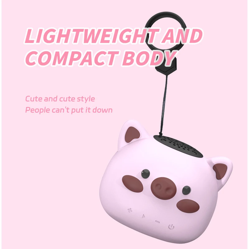 Mini Pocket Bluetooth Speaker Cute Cartoon Pig Wireless Soundbar Loudspeaker IP65 Waterproof TWS Stereo Music Box TF Card Player