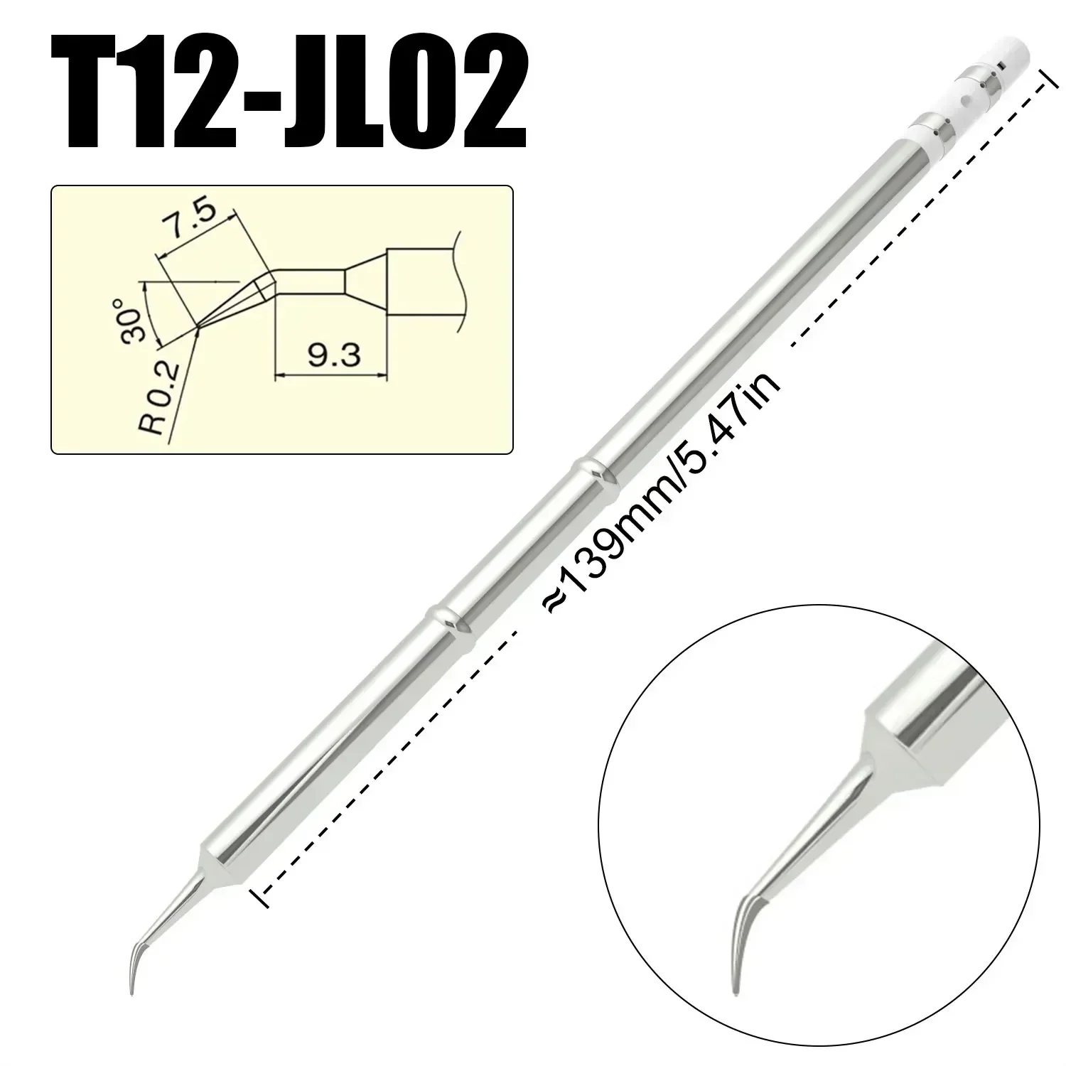 Punta Per Saldatore HAKKO T12 ILS Compatibile Senza Piombo - Ricambio Giapponese Per Saldatori T2 - 2